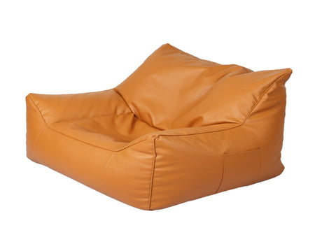 Marlow Bean Bag Chair Cover PU Indoor Brown BEAN1009-BR_NZ