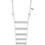 Dock Ladder Flip Up 5 Steps, 350lbs Load Capacity, Aluminum Pontoon Boat Ladder with 4" Wide Step & V952-MTXTSFSJFHXJDZKVCV0