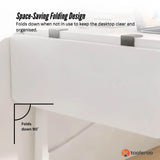 Tooleroo Folding Tray Desk Extender - Clamp-On Table Extension Shelf White V238-SUPDZ-42441622716496