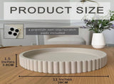 Concrete Round Decorative Tray for Coffee Table, 1 Piece Home Decor Tray for Table Textile, for V1370-AZ4-19063