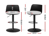 Artiss 4x Bar Stools Kitchen Swivel Gas Lift Counter Dining Chair Curved Black BA-BB-8097C-BKX4