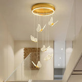 BAMDECOR LT05 6 Nordic Butterfly Luxury Chandeliers Pendant Lights for Villa Stair Home Decoration V255-BAM-LT05-06H-GOLD
