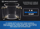 Hand Washing Cup Acrylic Wash with Two Handles for Jewish Prayer Cylinder V1192-AZ-W-23030