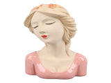 Modern Ceramic Face Vases Decorative Modern Style Shy Girl Flower Lady Head Vase for Unisex Plants V1294-YM0706-3115230067213