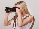 Coffee Adjustable Genuine Leather Camera Strap - Crossbody Shoulder Sling for DSLR/SLR V888-ELOSUNG23944
