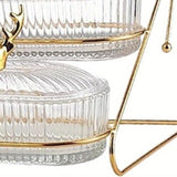 Fashion Three-Tier Covered Snack and Fruit Tray - Sturdy Metal Frame, Nordic Design, Suitable for V1102-DCLSGP001
