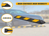 90cm Heavy Duty Rubber Curb Parking Guide Wheel Driveway Stopper Reflective Yellow V63-826021