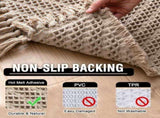 Waffle Bath Mat Super Absorbent Boho Non Slip Rugs for Bathroom Floor Machine Washable Dry Fast with V1259-DP01-A-4447