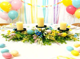 Artificial Flower Centerpiece Candle Holder Lavender Decor Eucalyptus - Green - Size 40-23 V1347-112-94316-GRN-40-23