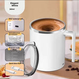 Self Stirring Coffee Mug 12.2 oz, Electric Mixing Cup with Magnetic Stirrer & Anti-Sedimentation, V1192-AZ-W-2600