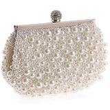 Evening Wedding Clutch Pearl Handbag Small White Purse Bridesmaid Bag V1263-JX-3520