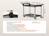 Utility Cart, 300 lbs Load Capacity, 2-tier Utility Plastic Cart with 360&deg Swivel Wheels V952-SXSYTCZHHS2CIXC11V0