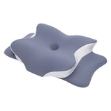 Blue and White Ergonomic Butterfly Memory Foam Pillow - Cervical Neck Support for Side, Back & V888-ELOSUNG27377