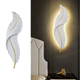 1Pack Modern Feather Wall Sconce LED Decorative Wall Light with Artistic 3D Feather Design & Soft V1107-CS-JNWZTBFS13