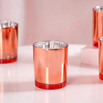 40 Pack Copper Votive Tealight Candle Holders Valentines Day Mercury Wedding Decor Glass Candlestick V382-COPPERS40