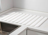 White Oval Shaped Engraved Inner Frame Foldable Diatomaceous Earth Drying Mat - Super Absorbent, V888-ELOSUNG17211