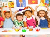 24 Pack No Spill White Lid Paint Cups Proof Reusable with Lids for Kids, School, Classroom V1366-AZ2-W-21838