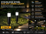 Small Black Cool White Solar LED Path Light 2Pcs V1221-XM-LB599-GM44