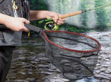 Fly Fishing Net with EVA Handle, Ice Landing Nets CNC Aluminum Alloy Frame, Rubber Coated Mesh Trout V1259-DP01-A-1464