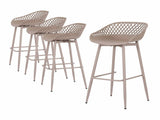 Gardeon 4-Piece Outdoor Bar Stools Plastic Metal Dining Chair Furniture Coffee ODF-BA-CHAIR-PP-CO-4X