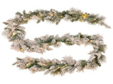 Christabelle 2.7m Snowy Christmas Garland Dorset Pine Pre-Lit with Multi-Function LED Lights Do 112_WFLSD274
