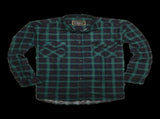 Mens 100% Cotton Flannelette Shirt Long Sleeve Check Authentic Flannel - Green/Navy - 7XL V563-FS-FP22-82-7XL