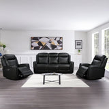 3-1-1 Seater Electric Leather/PVC Black Recliner Set V43-SET-FNX-3R-1R-1RBL