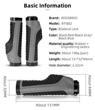 Bicycle Grips MTB Road Bike Double Lock Rubber Handlebar Grips Anti-Slip Rock Bros BLACK V382-GRIPANTISLIPBLK