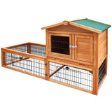 i.Pet Chicken Coop Rabbit Hutch 155cm x 49cm x 90cm Large Chicken Coop Wooden Run Cage House Outdoor PET-GT-WOOD-R1420