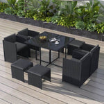 Horrocks 8 Seater Outdoor Dining Set-Black V264-OTF-503S-BLK