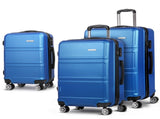 Wanderlite 20" 24" 28" Luggage with TSA Lock Spinner Travel Suitcase Carry On Hard Shell Luggage LUG-ABS-LINE-3SET-BU