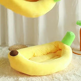 Banana-Shaped Pet Bed Removable Washable Pet Bed Small Medium Dog Bed Cat Bed - Pink - Size 58-35CM V1106-136-16977-PNK-58-35CM