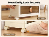 Artiss 3-Tier Foldable Storage Cabinet Stackable Box Clear Magnetic Door White SC-3T-4527-WH
