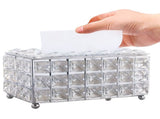 Facial Tissue Holder Light Luxury Crystal Metal Silver Tissue Dispenser Box for Living Room V1294-YM0521-3117230008311