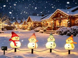 Charming Solar Snowman Stake Lights with Warm Glow, Auto On/Off, and Colorful Hat & Scarf Designs V1341-ZY-48D9FPEU-4IN1MIXEDCOLORS