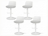 Artiss 4x Bar Stools Kitchen Swivel Gas Lift Counter Dining Chair Curved White BA-BB-8097C-WHX4
