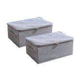 SOGA 2X Grey Small Portable Double Zipper Storage Box Moisture Proof Clothes Basket Foldable Home SBOX021X2