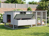 i.Pet Chicken Coop 219cm Rabbit Hutch Poultry Cage Outdoor Enclosure Wood PET-CH-219-LTGR-ABC