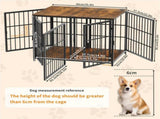 Indestructible Wooden Dog Crate Furniture With Divider For 2 Dogs Cage End Table V767-P-XL171-L-WT-V2