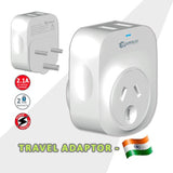 2X Sansai Travel Adaptor 2 X USB - India V274-HA-SS-STV-3013-X2