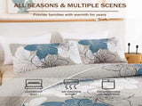Blue Floral Boho Dream Bedspread Coverlet 3 Piece Set V745-AC090178Q13U
