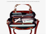 White Large Capacity Lychee PU Leather Tote Handbag - Elegant Women's Satchel Crossbody Bag with V888-ELOSUNG55316-4