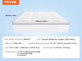 Mattress Topper, Queen Size, 25.4 mm Thickness, Fiber Fill Pad with Detachable & Washable, V952-XWTCD6080INCC3PJWV0