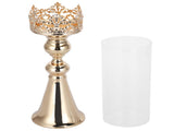 Candle Holder Ornament European Style Wrought Iron Glass Candlestick Wedding Decoration GoldL V1294-YM0901-3115200130311