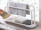 Kitchen Sponge Holder Dishcloth Hanger, Kitchen Sink Rack Tray Organizer Stand for Sponge, Dish V1192-AZ-W-14899