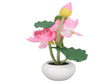 LED Flower Table Lamp Plastic 3 Head Artificial Flower Night Light with Ceramic Vase for Home Living V1294-YM0901-3119240092511