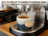 4PCS Ceramic Espresso Cups, 2.4oz Demitasse Cup with Wooden Ball Handle, Gradient Color Small V1192-AZ-W-18407
