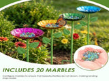 4Pcs Bee Watering Station with Colorful Flower Design Garden Butterfly Bird Bath Robust and Enduring V1366-AZ2-W-15002