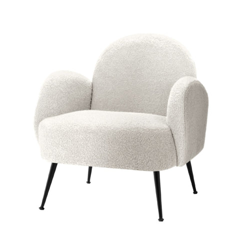 Artiss Armchair Lounge Chair Armchairs Accent Arm Chairs Sherpa Boucle White UPHO-C-ARM-5101-WH