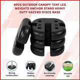 4pcs Outdoor Canopy Tent Leg Weights Anchor Stand Heavy Duty Gazebo Discs Base V63-836371